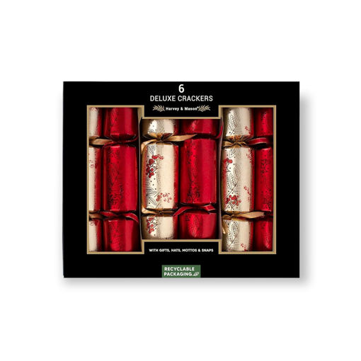 Picture of DELUXE CHRISTMAS CRACKERS GOLD BERRY 13.5 INCH - 6 PACK